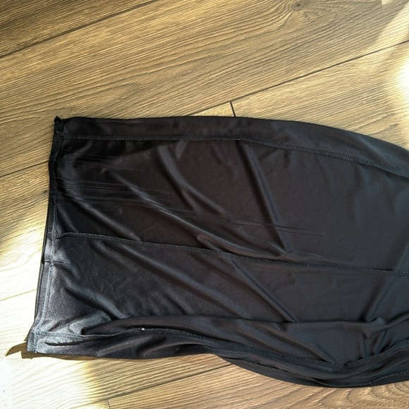 Vintage dark blue almost black midi dress 3/4 sleeve length chic Dress timeless - Picture 12 of 16